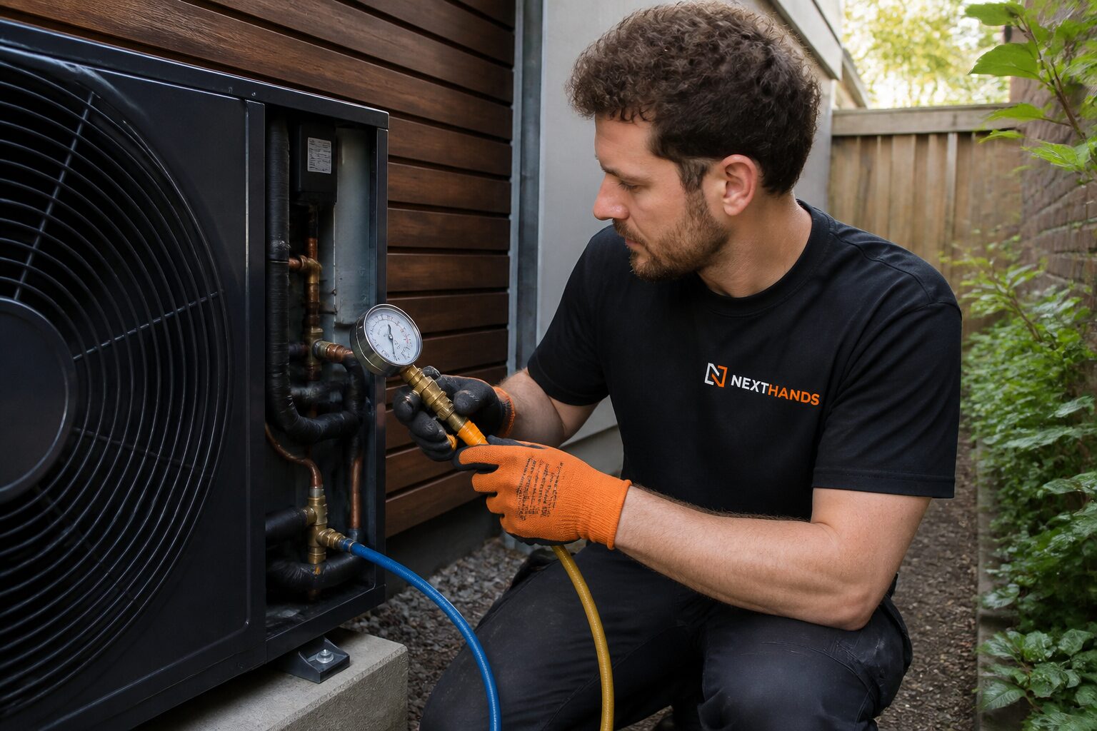 Servicemonteur controleert een koelinstallatie